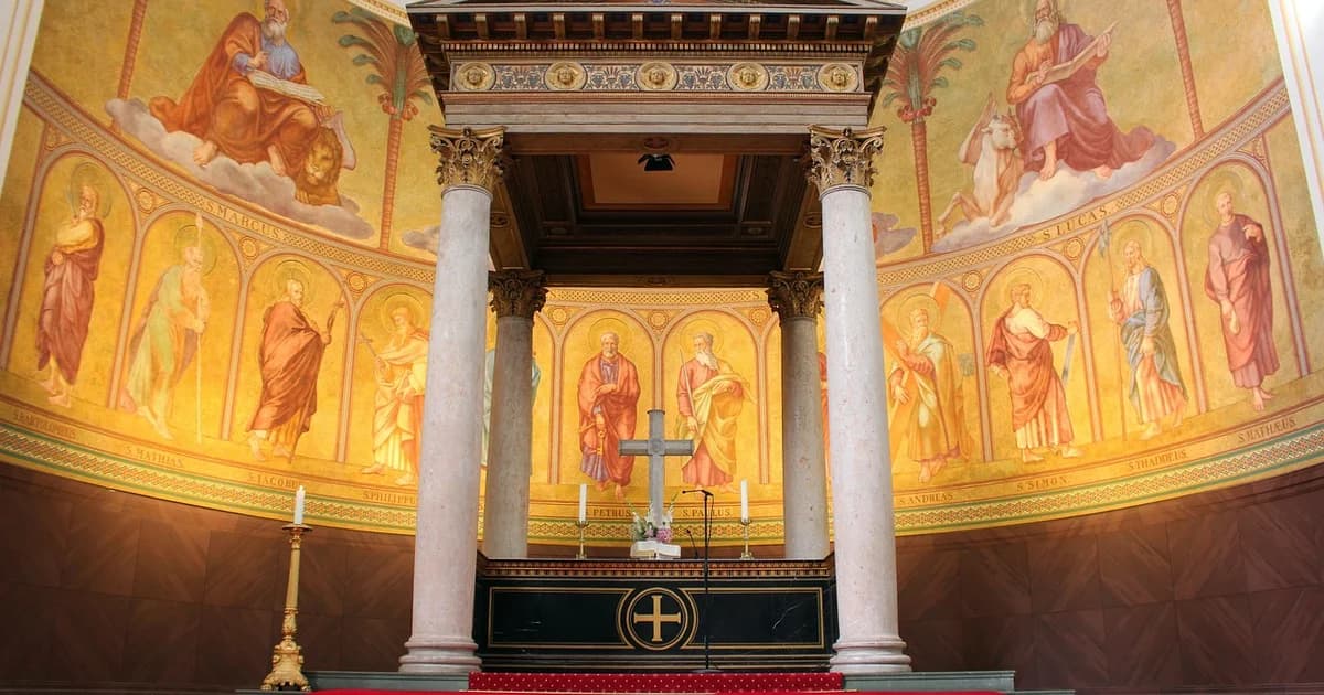 церква, церква святого Миколая в Потсдамі, живопис із церквою, каплиця, історія, християнство, віра, Потсдам, архітектура, релігія, стара